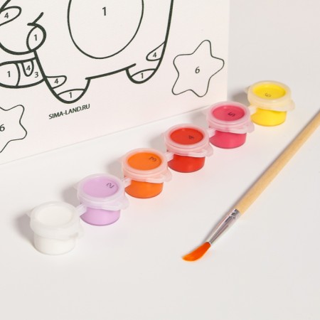 Picture on numbers for children "Kitty with stars", 21 x 15 cm-2