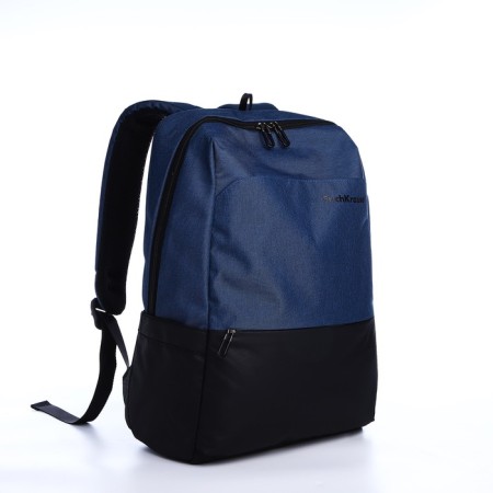 Backpack from textiles on lightning, Erich Krause, 1 pocket, USB connector, blue color-2