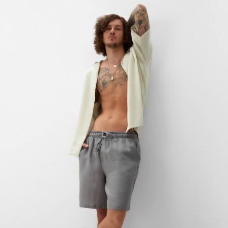 Men's shirt with short sleeve MIST R.54, milk-1