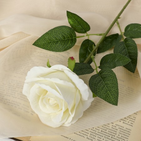 Artificial flowers "Bolivian rose" 8x55 cm, white