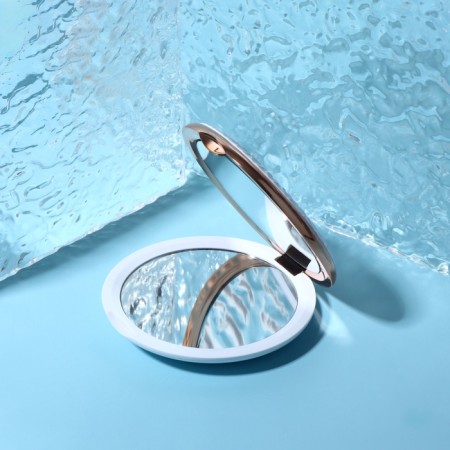 Mirror folding "pattern", d = 9 cm, white/pink gold color-2