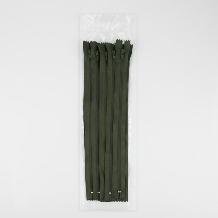 Lightning "Spiral", No. 3, non -proceeding, castle machine, 30 cm, khaki color-2
