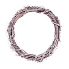 Liana dry, wreath - 10 cm, white color