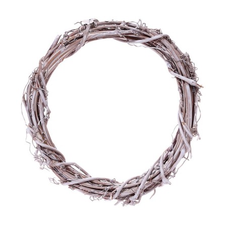 Liana dry, wreath - 10 cm, white color