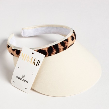 Feminine visor minaku "Leopard" Milk color, river 56-58-5