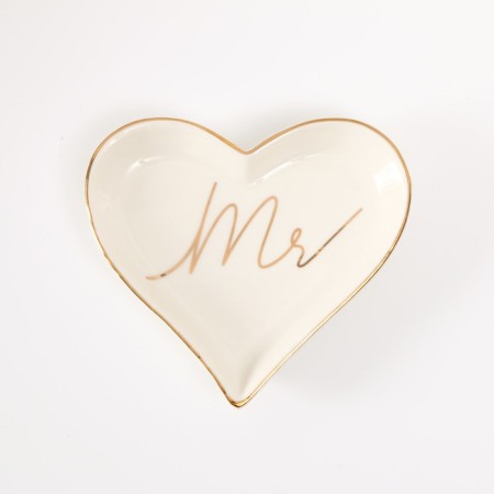 Souvenir ceramic stand for the rings "Mr." Heart 10x9x1.6 cm-3