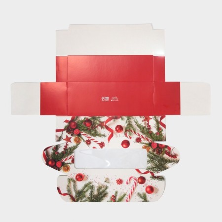 Box for confectionery with the Window "New Year's Classic", 26 x 10 x 8 cm, New Year-5