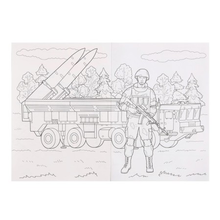 Coloring for boys "Modern superheroes. Rocket launches and artillery "-3
