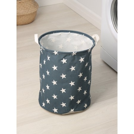 Basket of linen textile shade "Stars", 35 × 45 cm-2