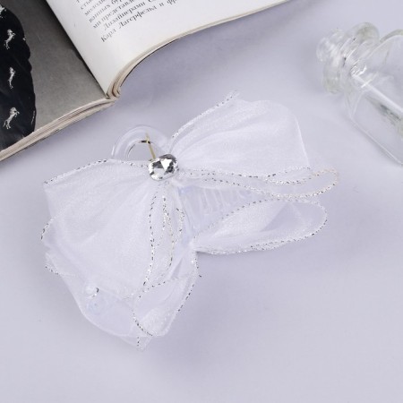 Hair crab "Schoolgirl" 12x9 cm, white with a square-1