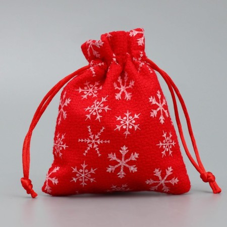 Bag gift canvas "Morozko", snowflakes, 10 x 12 cm +/- 1.5 cm, New Year-1