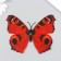 Magnet Plastic "Butterfly Double Wings" under textile shine mix 8.5x12 cm