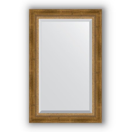 Mirror with fatset in a baguette frame - aged bronze with weaving 70 mm, 53 x 83 cm, evoForm