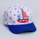 Baby cap for boy Adventure, white color, rr 52-54