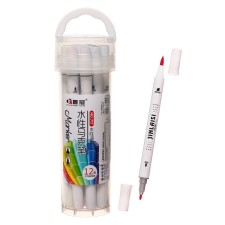 Set of markers for sketching bilateral 12 pieces/12 colors