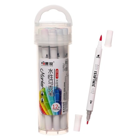 Set of markers for sketching bilateral 12 pieces/12 colors