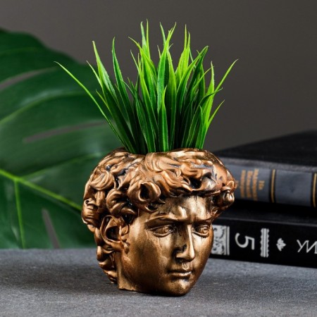 Kashpo - organizer "Head of David" Bronze, 9x9x9cm-1
