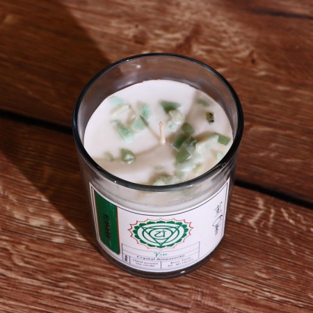 Soye candle "7 chakras" with crystals, 200 g, anahata-1