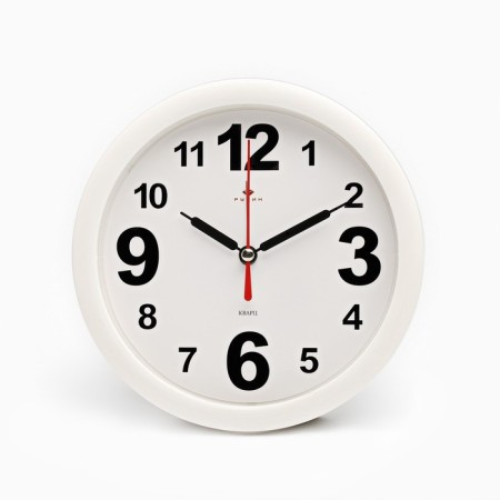 Clock - desktop an alarm clock, discrete move, dial 15 cm, 16.5 x 16.5 cm, aa-1