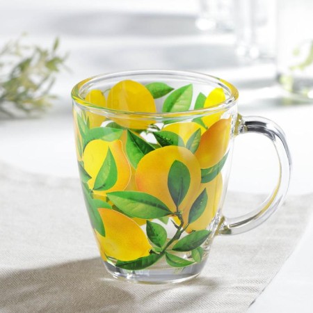 Lemon mug, glass, 350 ml