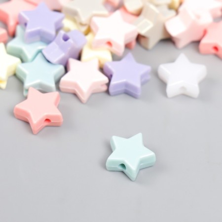 Beads for creativity plastic "Star. Pastel" Pearl set 20 g 0.5x1x1 cm-2