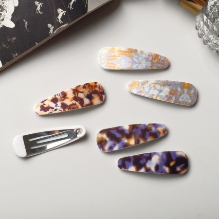 Invisibility for Herty hair (set 6 pcs) marble pattern, 5.5 cm-1