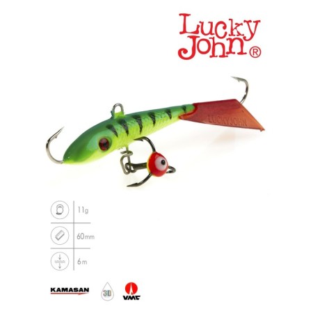 Balancir Lucky John Fin 4 + tee, 6 cm, color 36rt blister