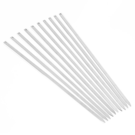 A set of skewers - skewers for barbecue 10 pcs, width - 1 cm, 48 cm, metal