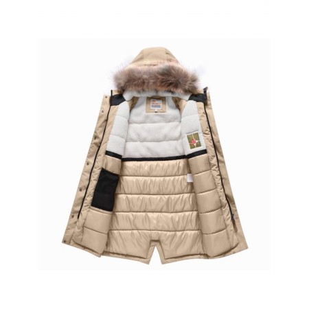 Winter park for a girl, height 146 cm, beige color-2