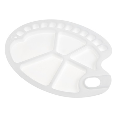 Palette palette, oval with cells, 34 x 24.5 cm, with a finger hole-1
