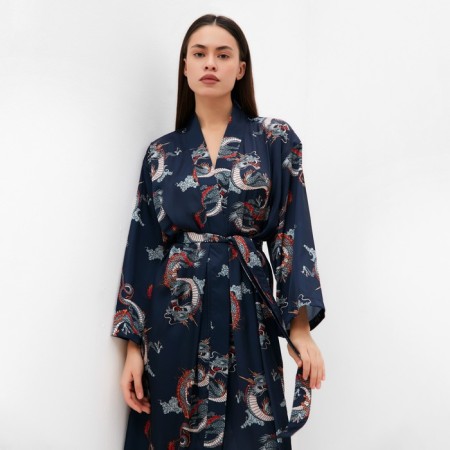 Халат домашний KAFTAN "Дракон", размер 44-46, синий-1