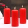 Candle cylinder, 4x9 cm, set 3 pcs, 11 hours, red