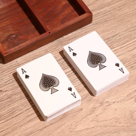 Casket for playing cards for 2 decks 15.5x12x3.5 cm, tree shisham-7