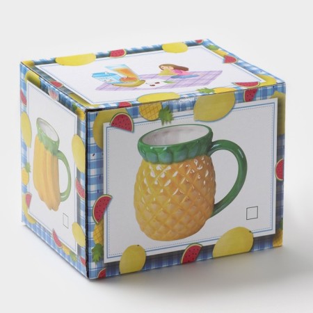 Ceramic mug "strawberries", 500 ml, red color-3