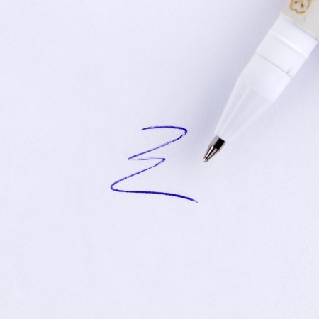 Gift handle "Teacher No. 1", plastic, blue paste, 0.7 mm-3