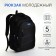 Young backpack from textiles with lightning, 5 pockets, black/blue color