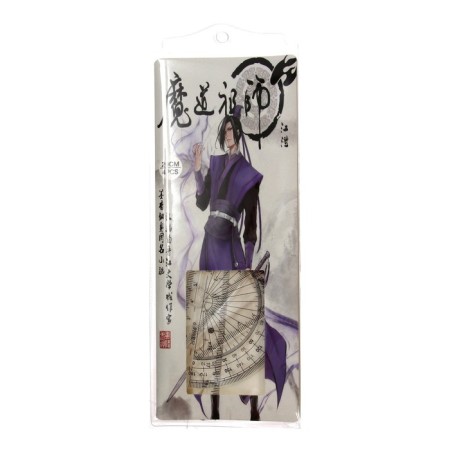 Geometric set "anime", (ruler, transporter, 2 squares) in the pencil case, mix-2