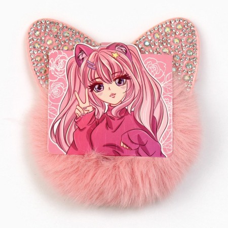Hair gum fluffy with ears "cutie", 1 x6 x 8 cm-1