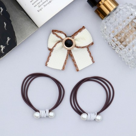 Hair set "Esther" (2 elastic bands, 1 clamp 4 cm) glamor, mix-1