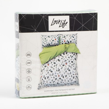 Lovelife 2PS BELIENT “Leaf Magic” 175x215 cm, 200x225 cm, 50x70 cm-2pcs, 100%cotton, satin, 125g/m-6