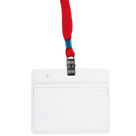 Horizontal badge 95 x 58 mm, erichkrause transparent case, textile tape, mix color-1
