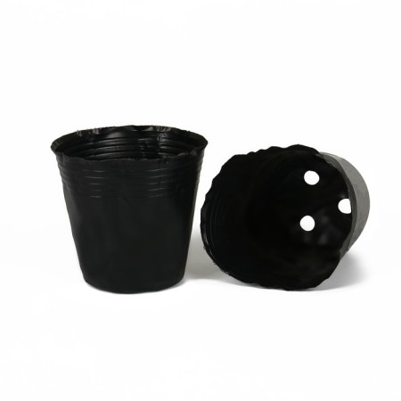 Polyethylene pots for seedlings, 600 ml, 12.5 × 12.5 × 10.5 cm, thickness 50 μm, black, Greengo-4