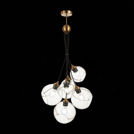 Suspended EVOLUCE lamp. Sle103103-06. Satturo. 6x60 watts, E27, 35x35 cm, golden color-2