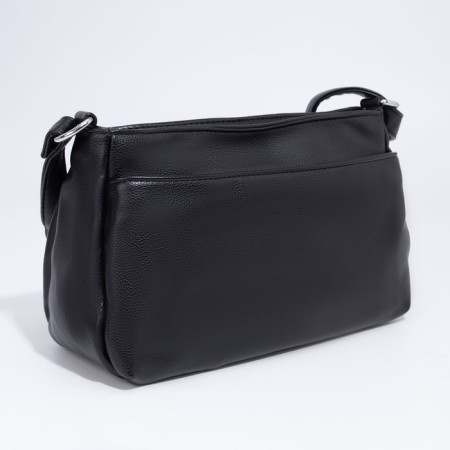 Bag Cross-Bodi with a zipper, black color-1