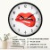 Wall clock, D-20 cm, interior, "lips", silent