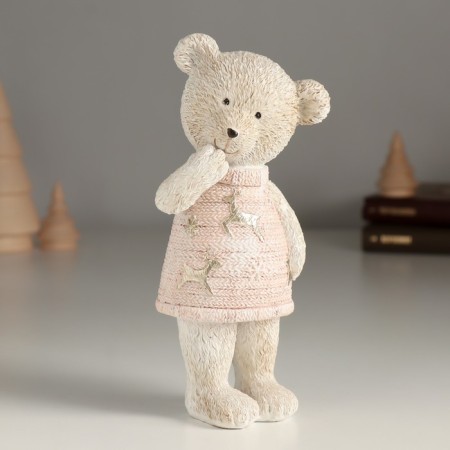 Polystone souvenir "Surprised Bear in a Pink Sweater" 7.5x5x16 cm