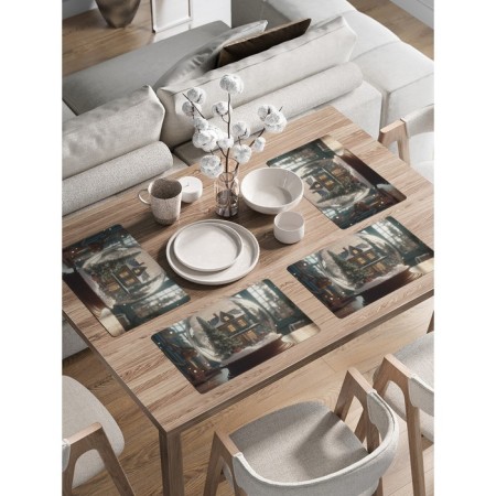 A set of napkins for setting the Magic Shar, rectangular, rounded edges, size 30x46 cm, 4 pcs