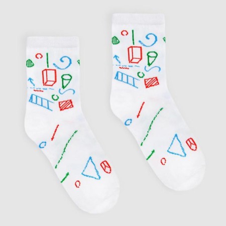 Men's socks minku "Geometry", white color, size 42-43 (29 cm)