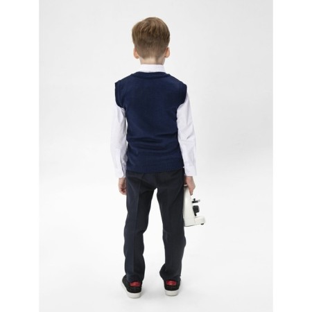 Knitted vest for the boy Amarobaby Pure Love School, height 128 cm, color blue-4