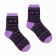 Terry socks, black/lilac color, size 23-25